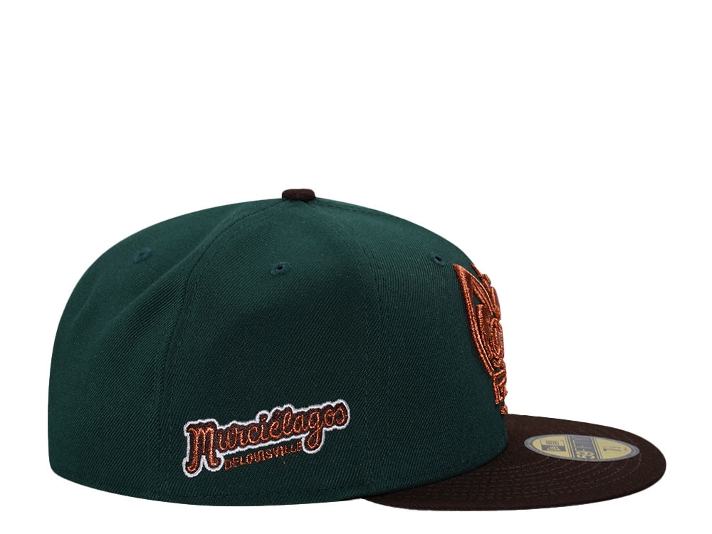 New Era Louisville Murcielagos Horror Pack Dark Green Copper Edition 59Fifty Fitted Casquette