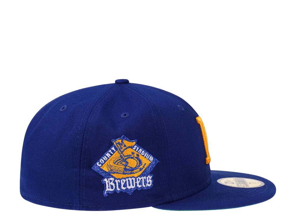 New Era Milwaukee Brewers County Stadium Blue Throwback Edition 59Fifty Fitted Casquette