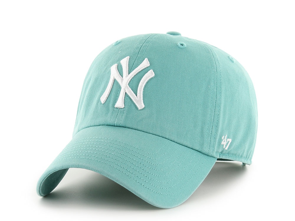 47 Brand New York Yankees Lagoon Blue Clean Up Strapback Casquette
