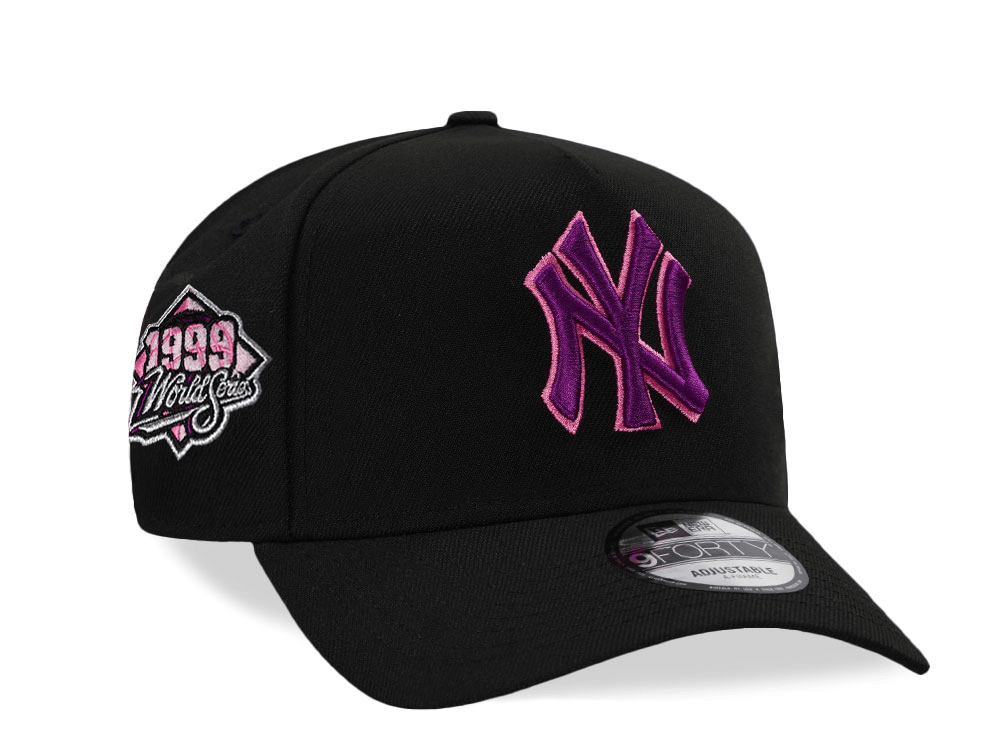 New Era New York Yankees World Series 1999 Magenta Black Prime Edition 9Forty A Frame Snapback Casquette