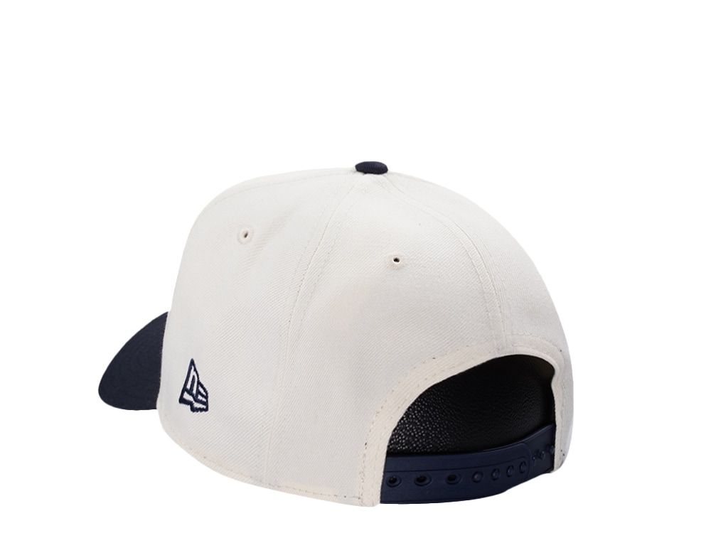 New Era New York Yankees Micro Script Chrome Navy Two Tone Edition 9Forty A Frame Snapback Casquette