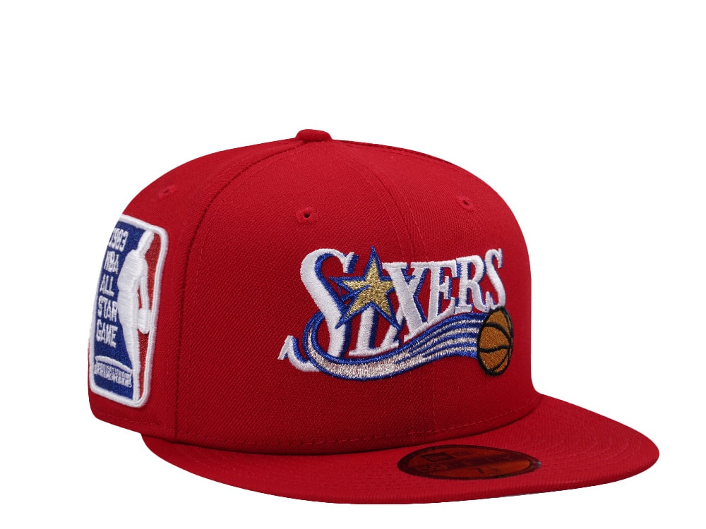 New Era Philadelphia 76ers All Star Game 1983 Scarlet Prime Edition 59Fifty Fitted Casquette