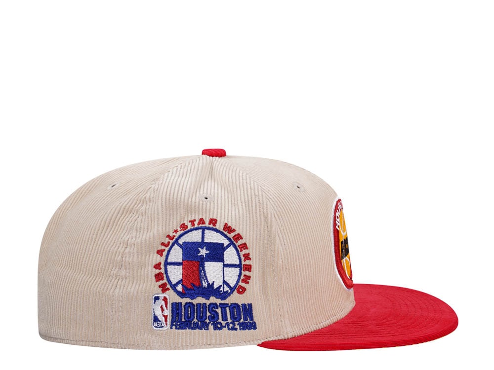 Mitchell & Ness Houston Rockets All Star 1989 Two Tone Hardwood Classic Cord Edition Dynasty Fitted Casquette
