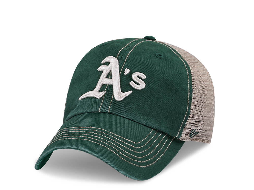 47Brand Oakland Athletics Dark Green Trucker Clean Up Snapback Casquette