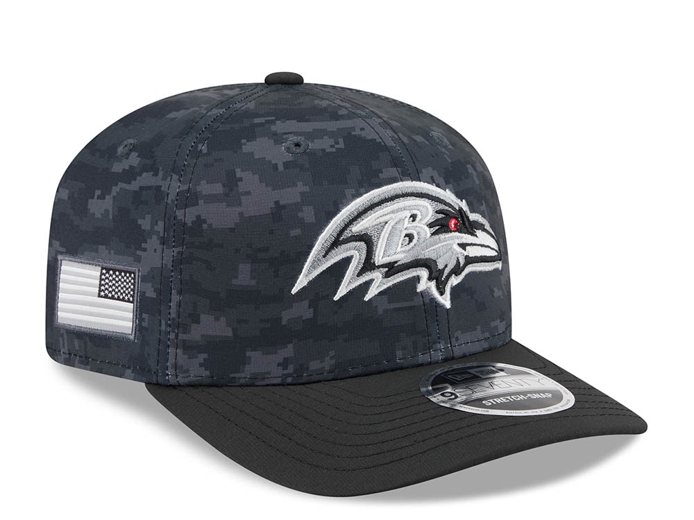 New Era Baltimore Ravens NFL Salute to Service 2026 Digi Camo Black 9Seventy Stretch Snapback Casquette