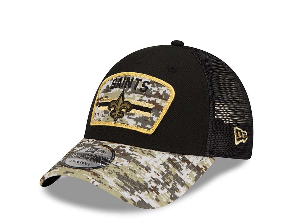 New Era New Orleans Saints Salute to Service 21 9Forty Trucker Snapback Casquette