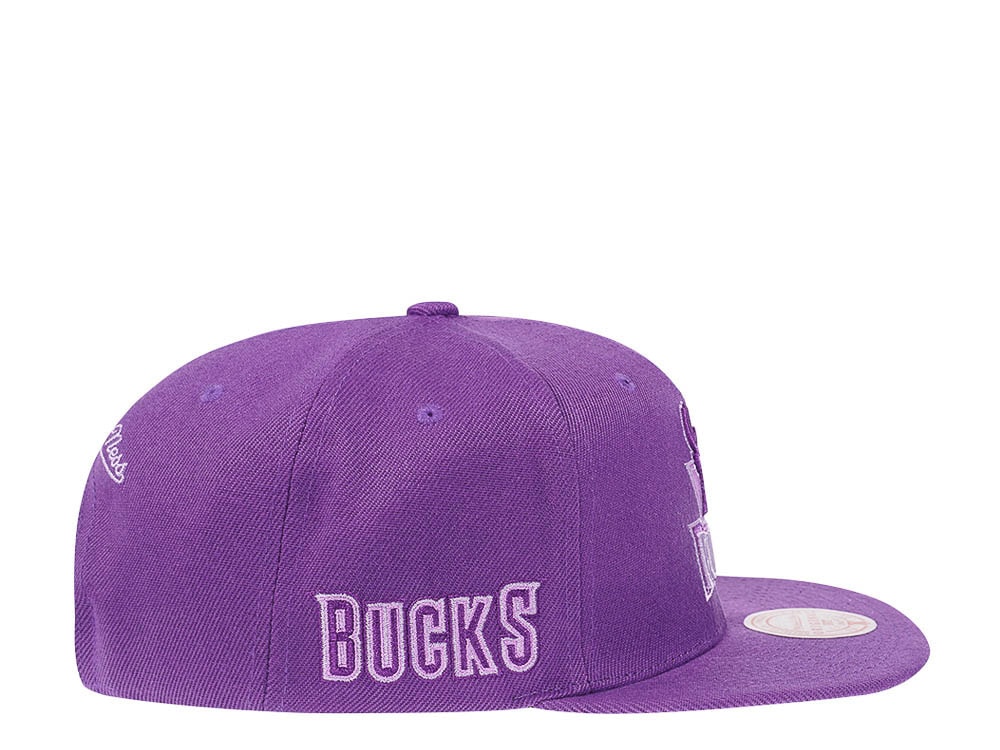Mitchell & Ness Milwaukee Bucks Purple Hardwood Classic Snapback Casquette