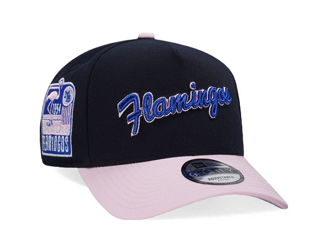 New Era Miami Beach Flamingos 1954 Navy Pink Two Tone 9Forty A Frame Snapback Casquette