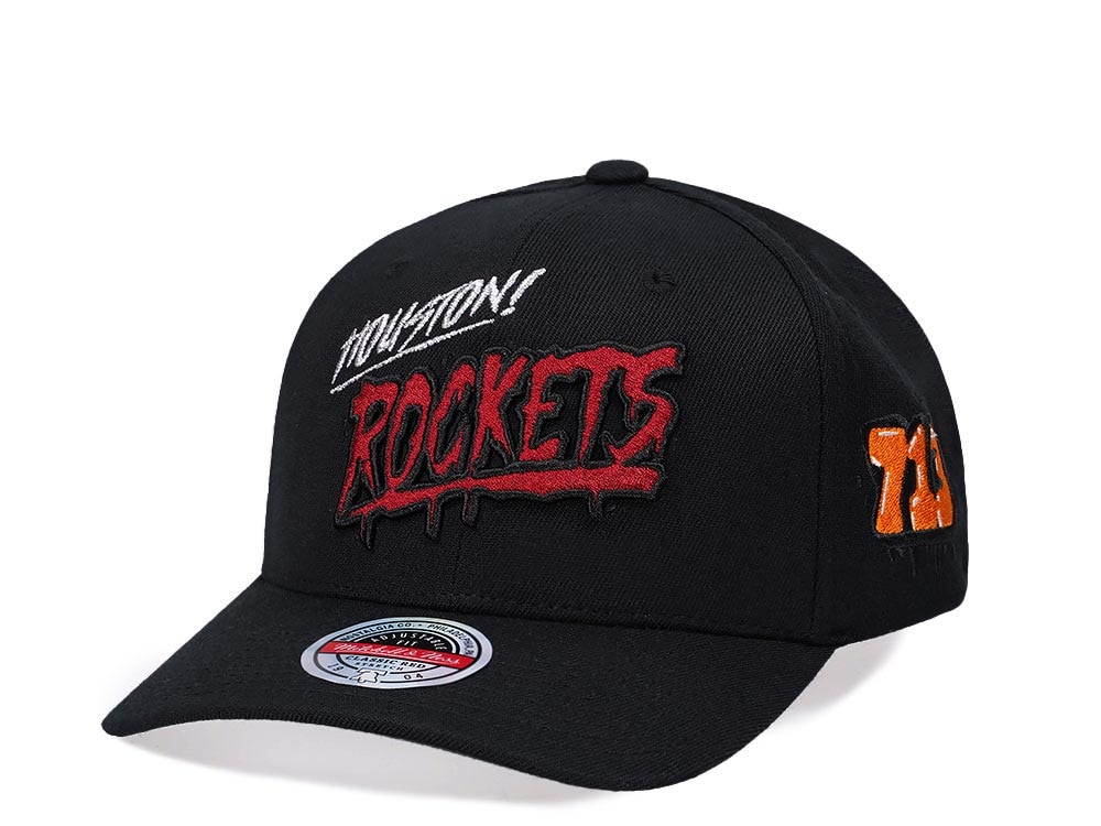 Mitchell & Ness Houston Rockets Hardwood Classic Slap Sticker Red Line Flex Snapback Casquette
