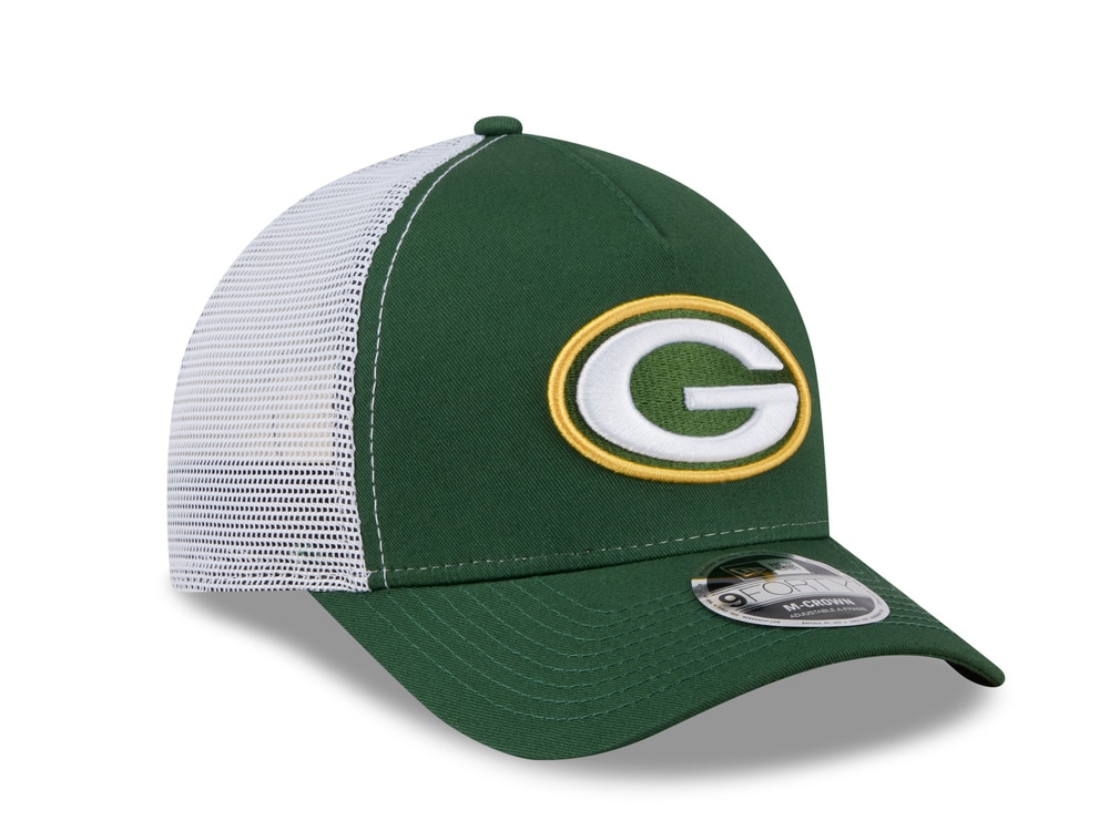 New Era Green Bay Packers Official Team Color Edition 9Forty M Crown A Frame Trucker Snapback Casquette