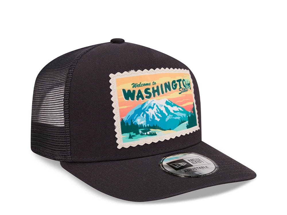 New Era Washington Postcard Navy A Frame Trucker Snapback Casquette