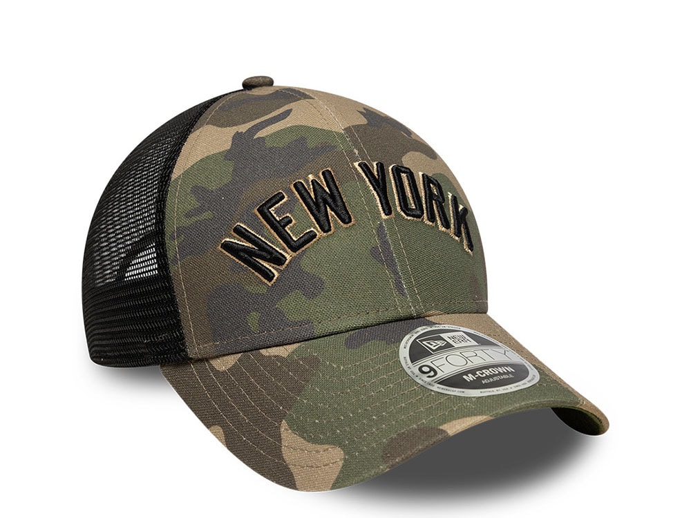 New Era New York Yankees Wordmark Camo 9Forty M Crown Snapback Casquette