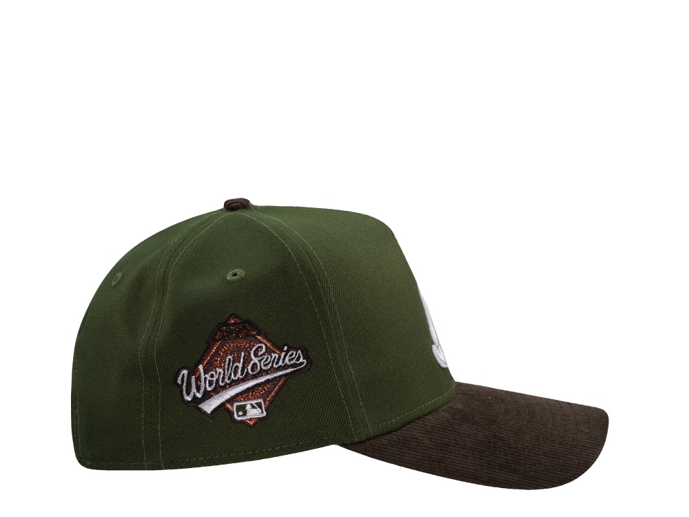 New Era Atlanta Braves World Series 1995 Rifle Green Walnut Corduroy Two Tone Edition 9Forty A Frame Snapback Casquette
