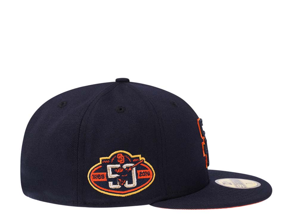 New Era San Diego Padres 50th Anniversary Navy Orange Pop Edition 59Fifty Fitted Casquette