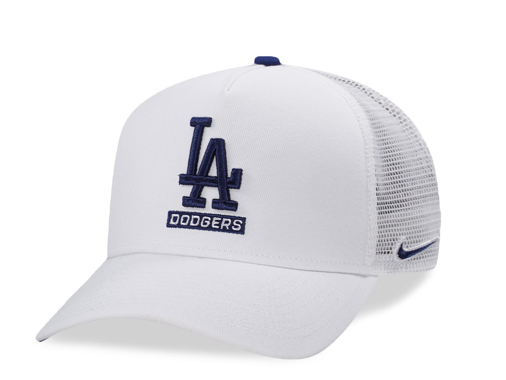 Nike Los Angeles Dodgers Primetime Dri-Fit Rise White Edition Trucker Snapback Casquette