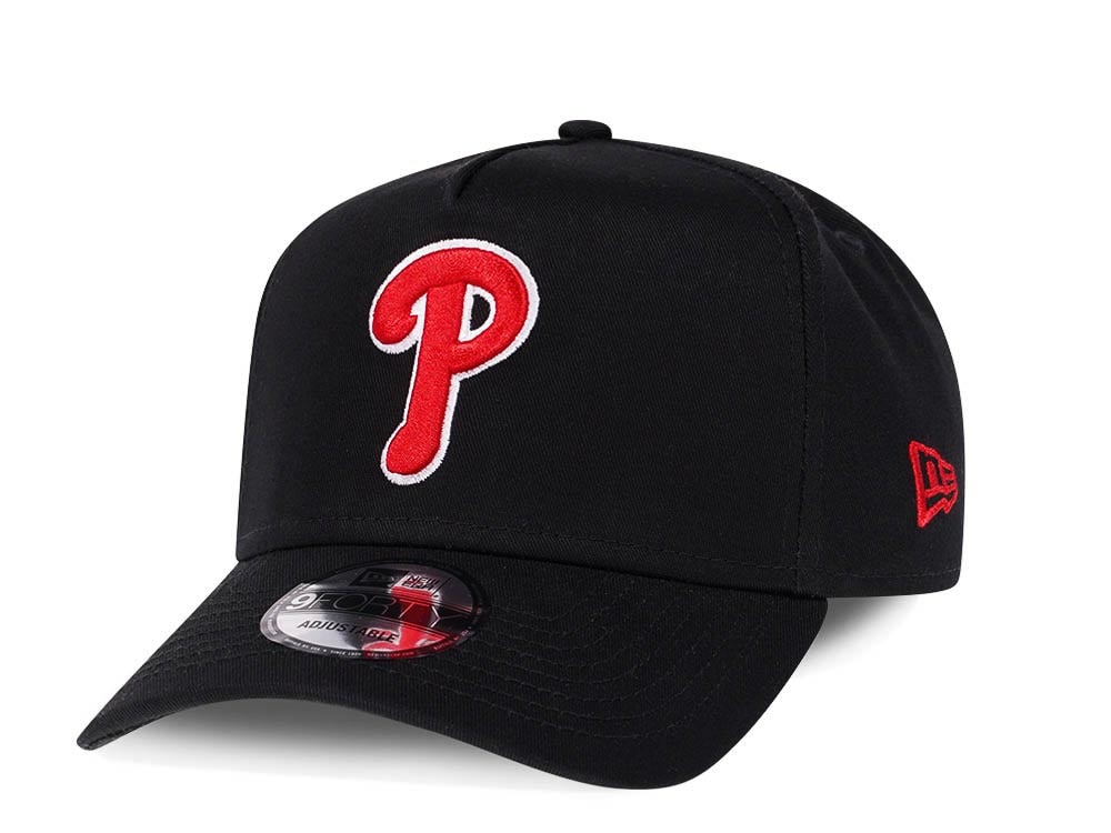 New Era Philadelphia Phillies Black 9Forty A Frame Snapback Casquette