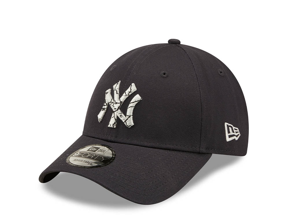 New Era New York Yankees Navy Marble Infill Edition 9Forty Strapback Casquette