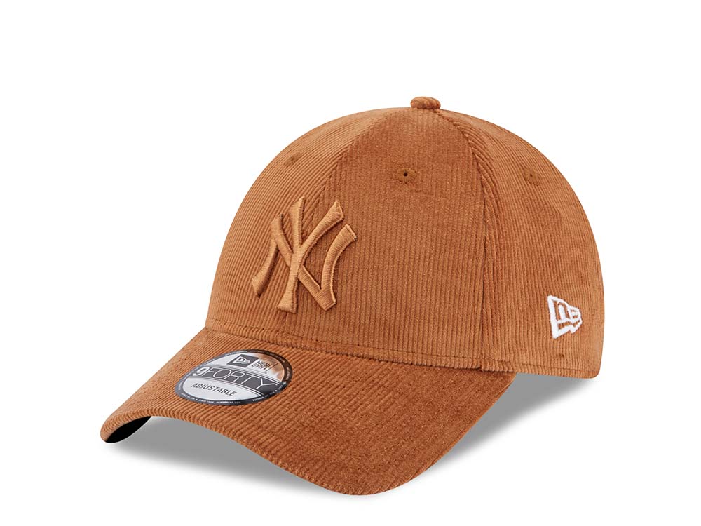 New Era New York Yankees Brown Cord 9Forty Strapback Casquette