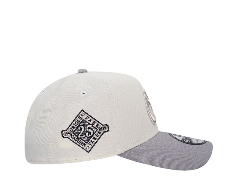 New Era Baltimore Orioles 25th Anniversary Metallic Chrome Two Tone 9Forty A Frame Snapback Casquette