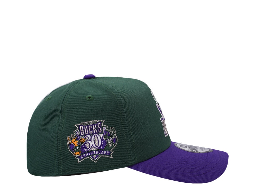 New Era Milwaukee Bucks 30th Anniversary Green Two Tone Edition 9Forty A Frame Snapback Casquette