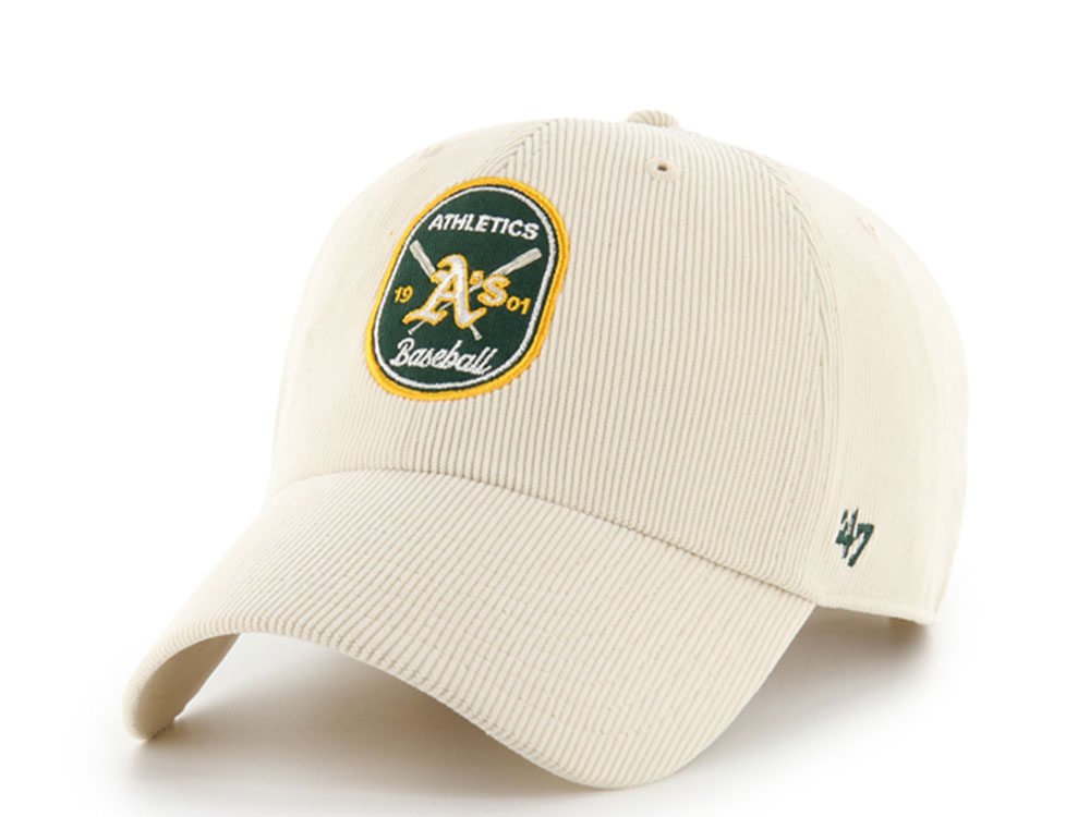 47 Brand Oakland Athletics Crosspatch Natural Corduroy Clean Up Strapback Casquette