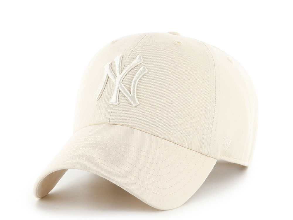 47 Brand New York Yankees Natural White Clean Up Strapback Casquette