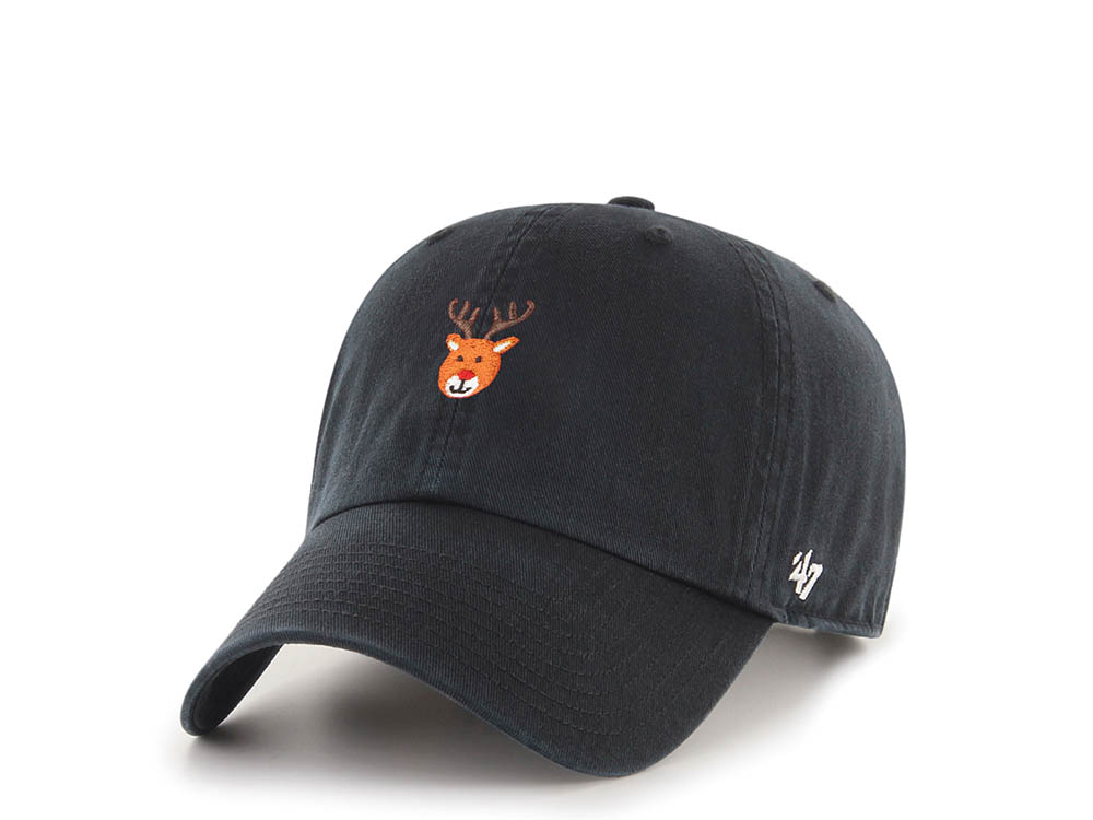 47Brand Reindeer Holiday Black Base Runner Clean Up Strapback Casquette
