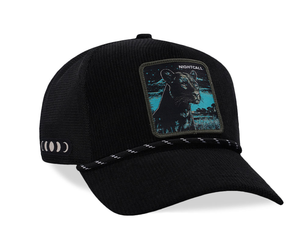 Capslab Nightcall Panther Black Corduroy Trucker Snapback Casquette
