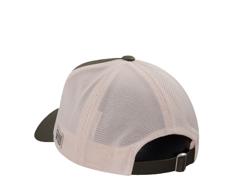 Von Dutch Embroidered Oval Patch Olive Trucker Strapback Casquette
