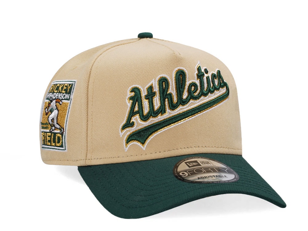 New Era Oakland Athletics Rickey Henderson Field Vegas Gold Two Tone 9Forty A Frame Snapback Casquette