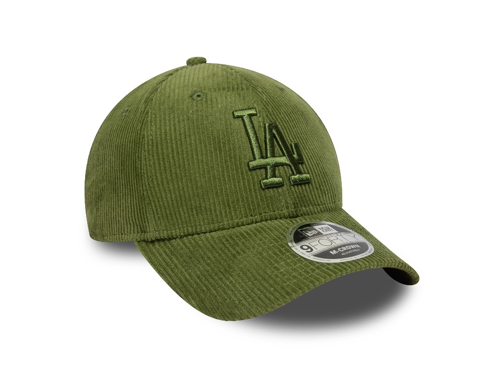 New Era Los Angeles Dodgers Green Corduroy 9Forty M Crown Snapback Casquette