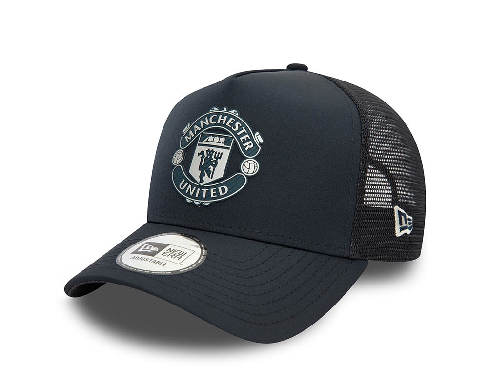 New Era Manchester United Black A Frame Trucker Snapback Casquette