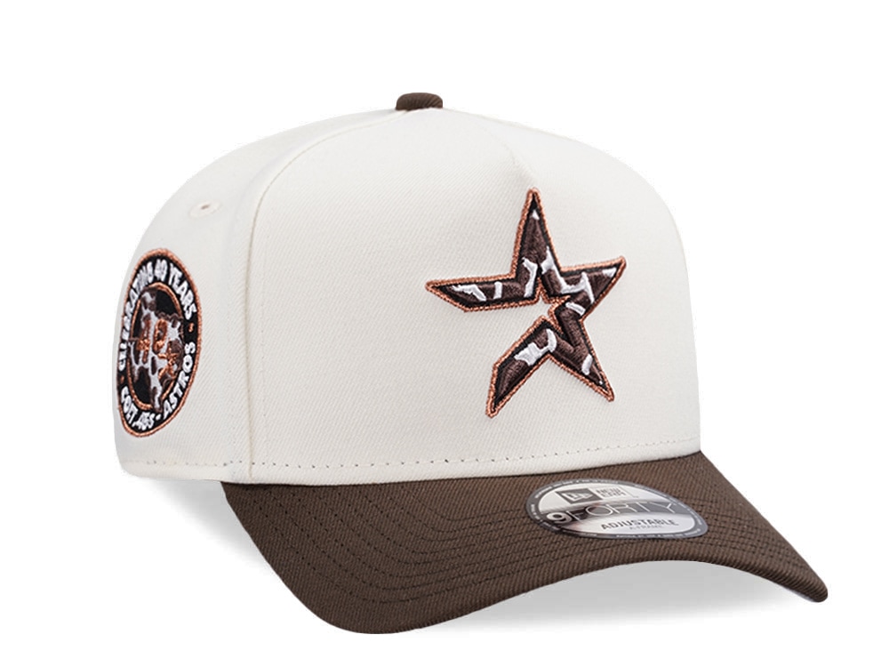 New Era Houston Astros 40th Anniversary Cow Burnt Wood Two Tone Edition 9Forty A Frame Snapback Casquette