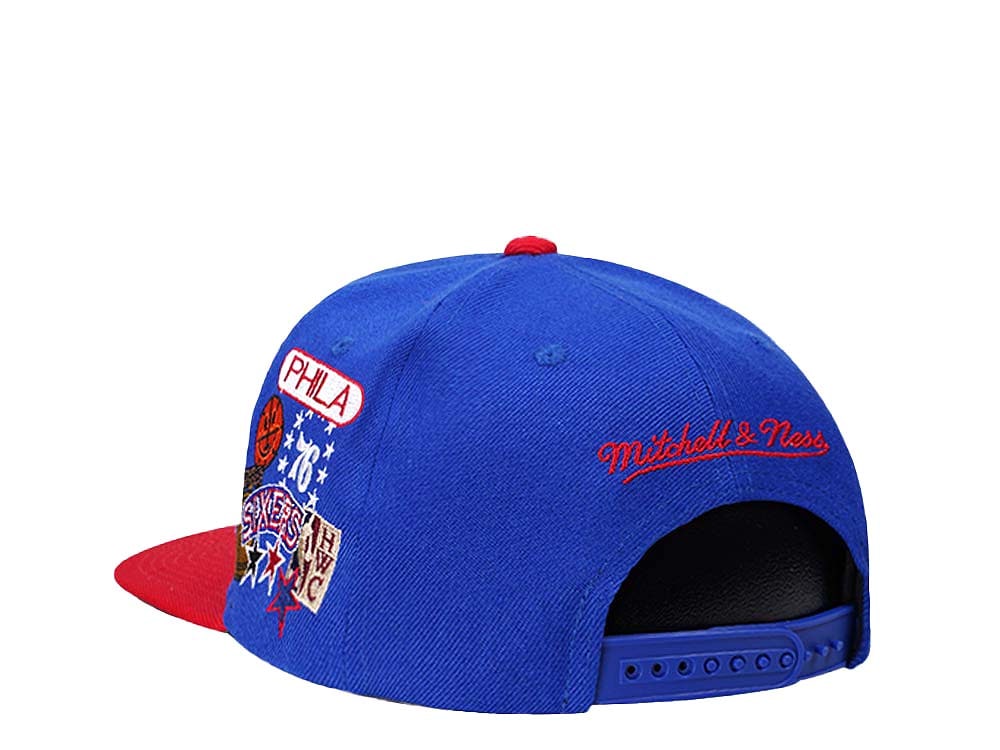 Mitchell & Ness Philadelphia 76ers Patch Overload Hardwood Classic Snapback Casquette