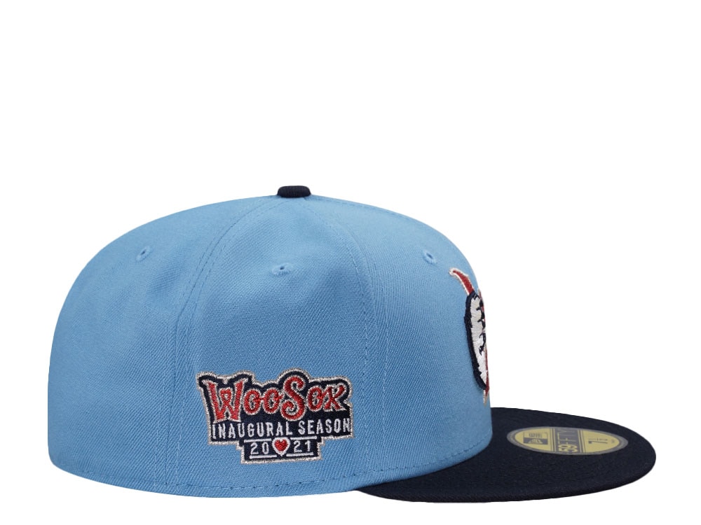 New Era Erie Worcester Red Sox Inaugural Season 2021 Sky Two Tone Edition 59Fifty Fitted Casquette