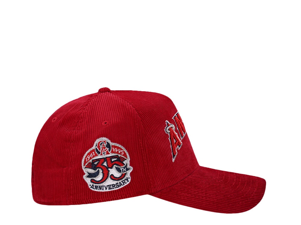 New Era Anaheim Angeles 35th Anniversary Red Corduroy Prime Edition 9Forty A Frame Snapback Casquette