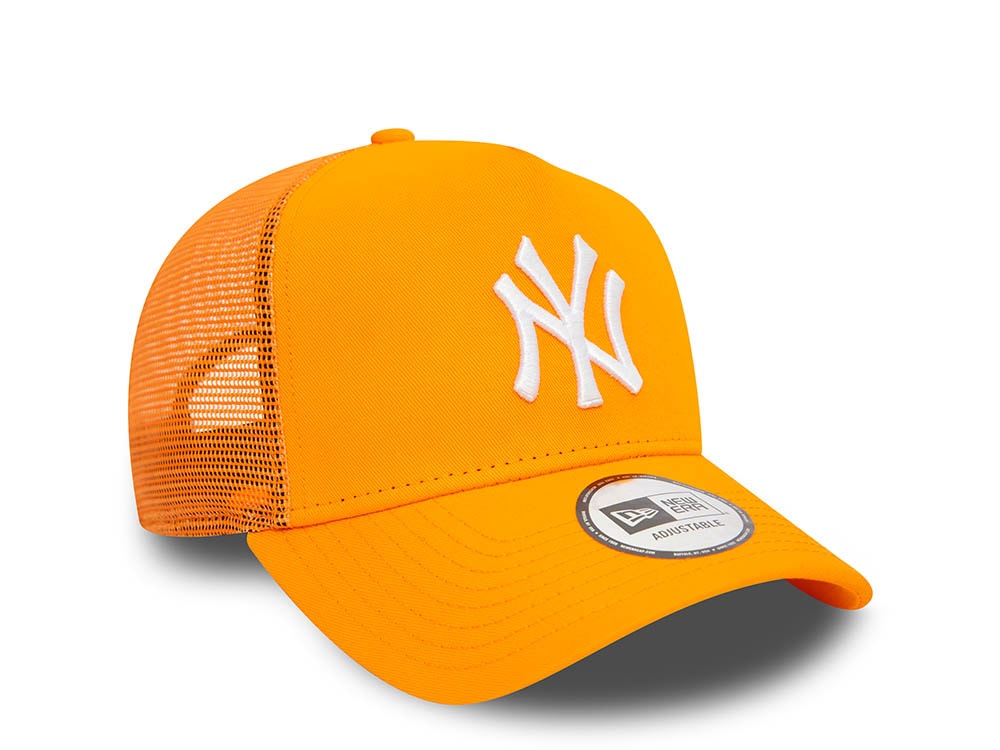 New Era New York Yankees League Essential Orange A Frame Trucker Snapback Casquette