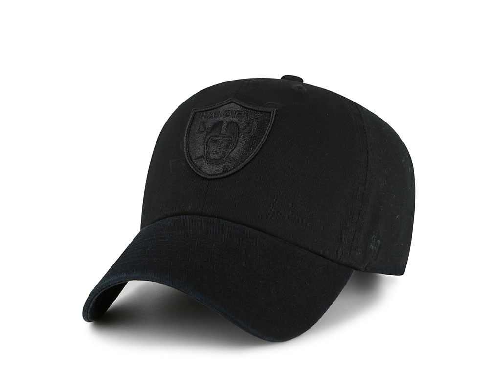 47Brand Las Vegas Raiders Black On Black Edition Clean Up Strapback Casquette