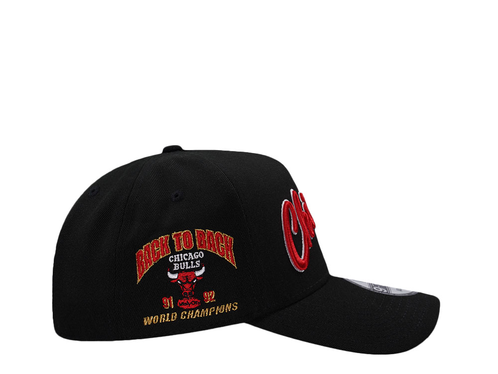 New Era Chicago Bulls Back To Back World Champions Black Prime Edition 9Forty A Frame Snapback Casquette
