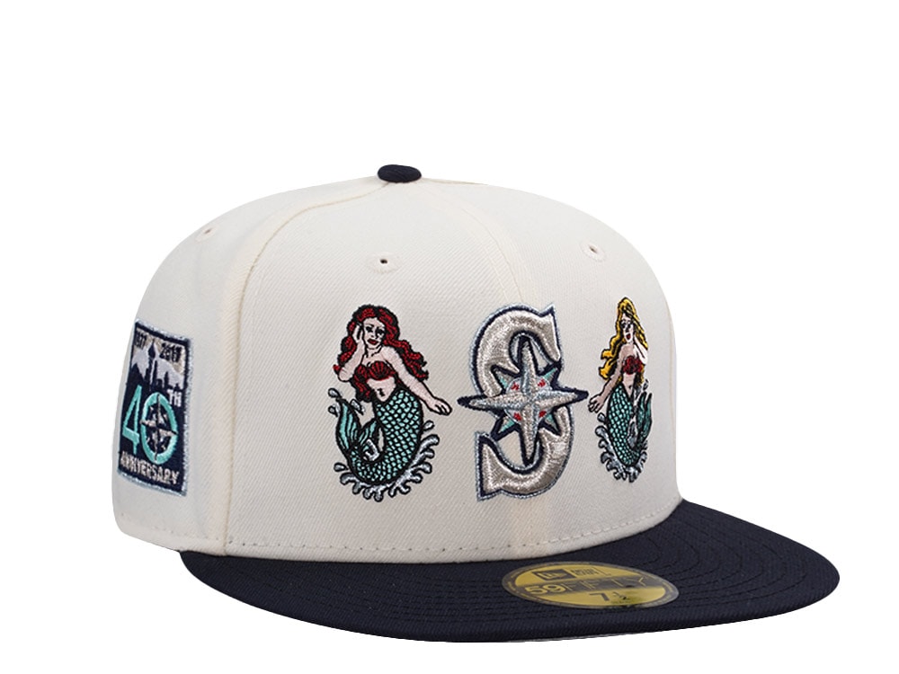 New Era Seattle Mariners 40th Anniversary Mermaid Chrome Two Tone Editon 59Fifty Fitted Casquette