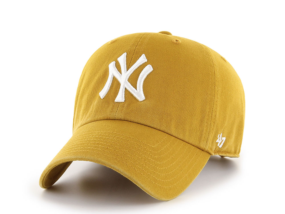 47 Brand New York Yankees Flat Gold Clean Up Strapback Casquette