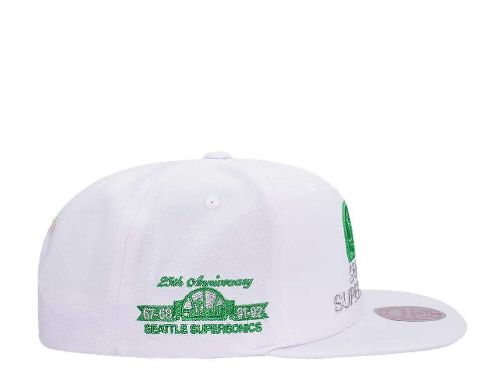 Mitchell & Ness Seattle Supersonics 25th Anniversary Winter White Hardwood Classic Snapback Casquette
