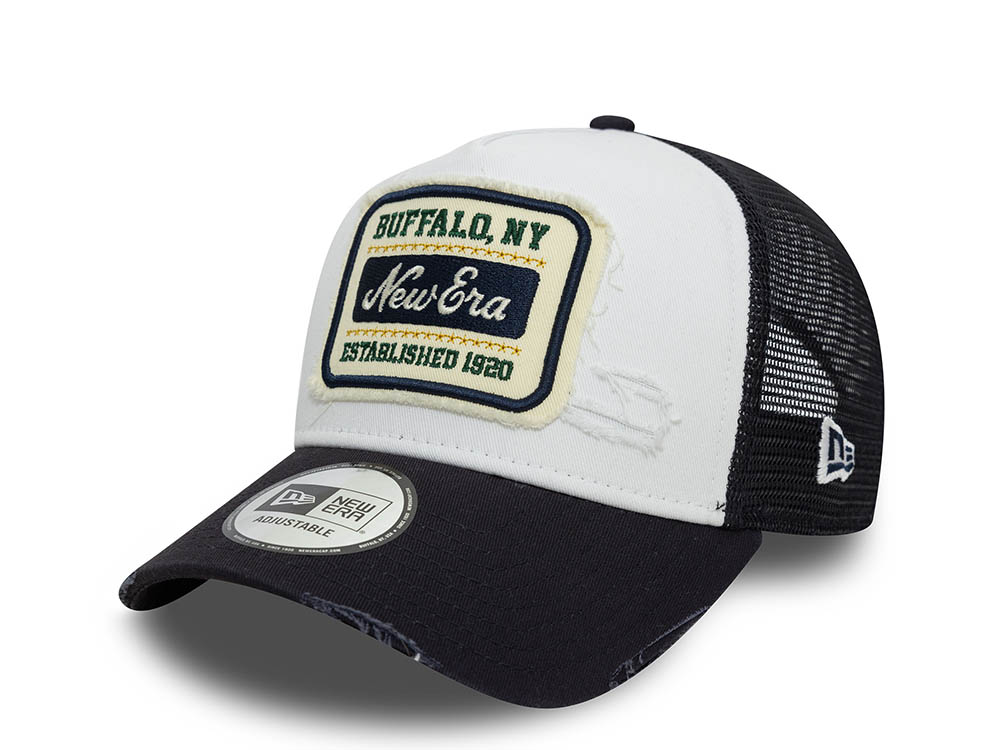New Era Distressed Patch Two Tone 9Forty A Frame Trucker Snapback Casquette