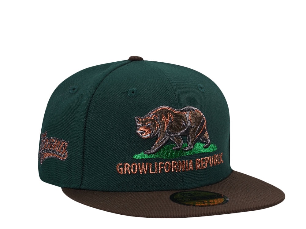 New Era Fresno Grizzlies Growlifornia Republic Dark Green Two Two Edition 59Fifty Fitted Casquette