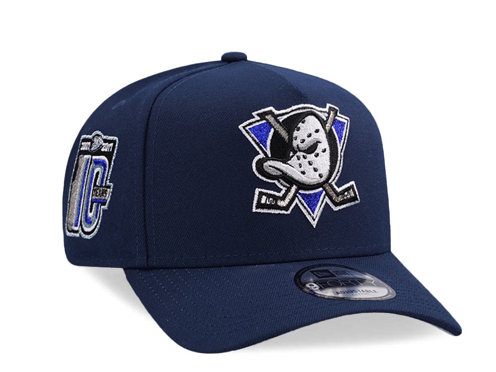 New Era Anaheim Ducks 10th Anniversary Ocean Blue Prime Edition 9Forty A Frame Snapback Casquette