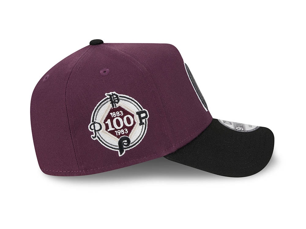 New Era Philadelphia Phillies 100th Anniversary Two Tone Plum 9Forty A Frame Snapback Casquette