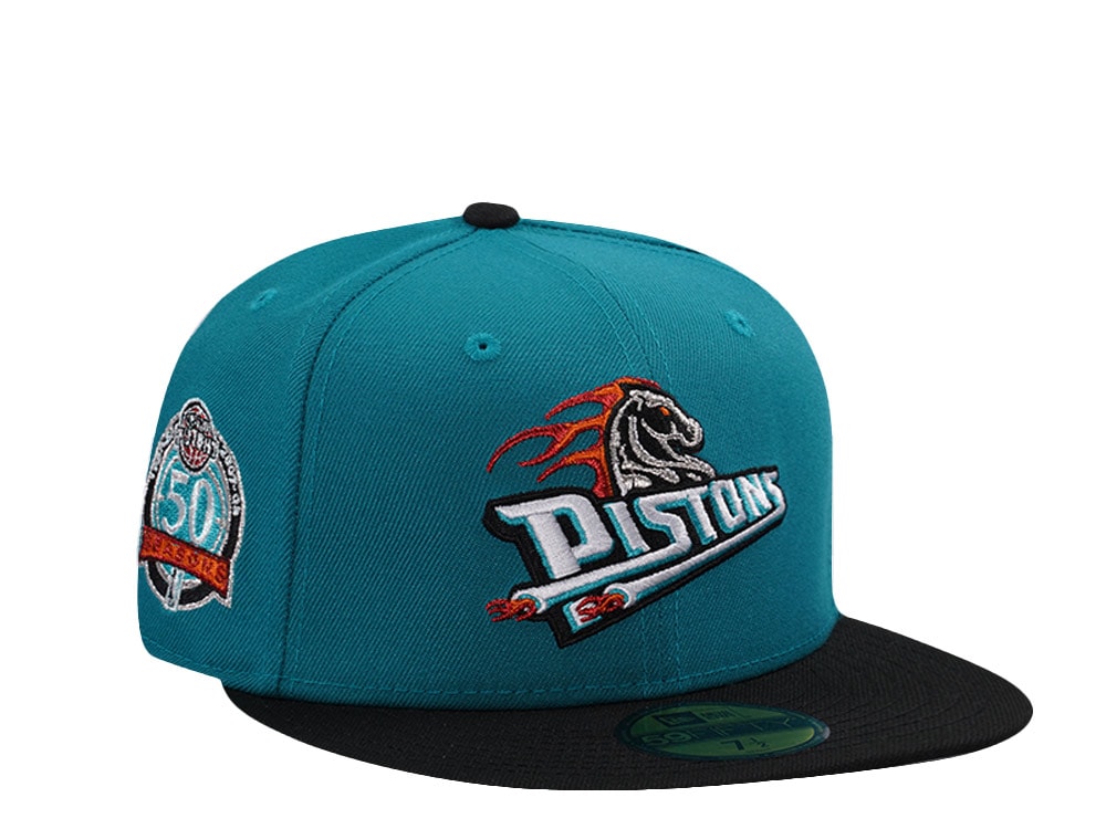 New Era Detroit Pistons 50th Anniversary Aqua Teal Two Tone Edition 59Fifty Fitted Casquette