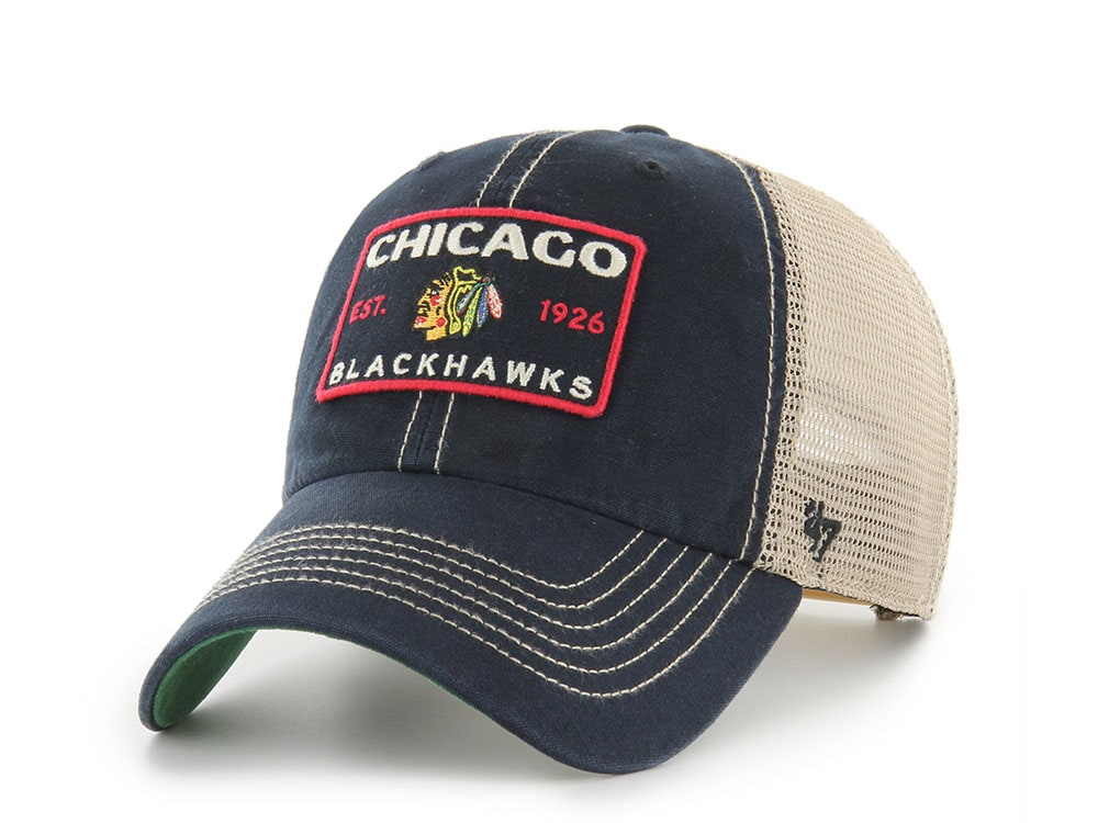 47Brand Chicago Blackhawks Vintage Black Wabash Edition Trucker Clean Up Snapback Casquette