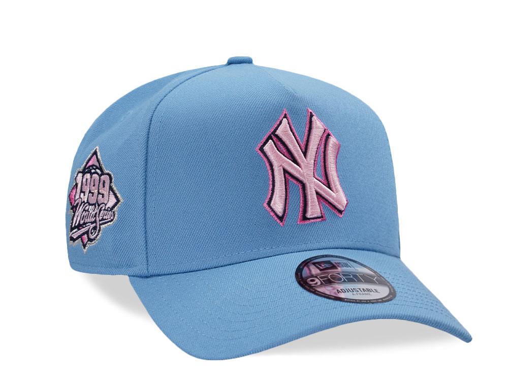 New Era New York Yankees World Series 1999 Sky Pink Prime Edition 9Forty A Frame Snapback Casquette