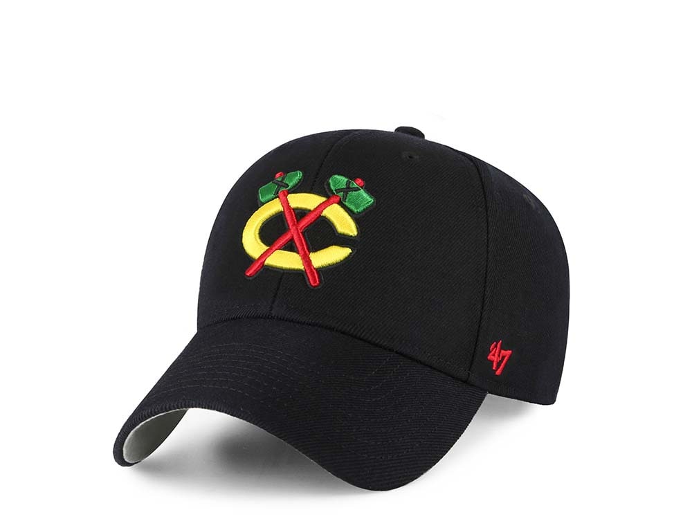 47Brand Chicago Blackhawks Classic Black Strapback Casquette